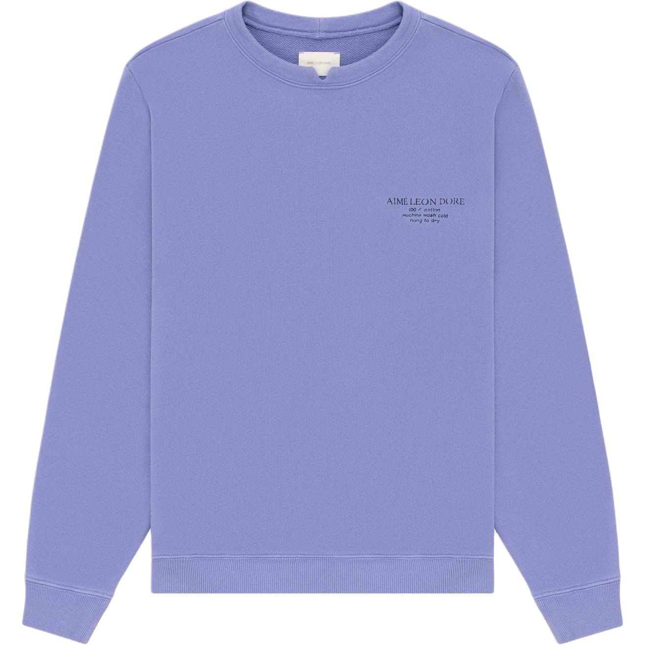 Aimé Leon Dore SS24 Purple Logo Crewneck Sweatshirt Unisex SS24CS001-DEEPPERIWINKLE