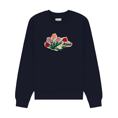 Aimé Leon Dore SS24 Unisex Floral Crewneck Sweatshirt Long Sleeve SS24CS013
