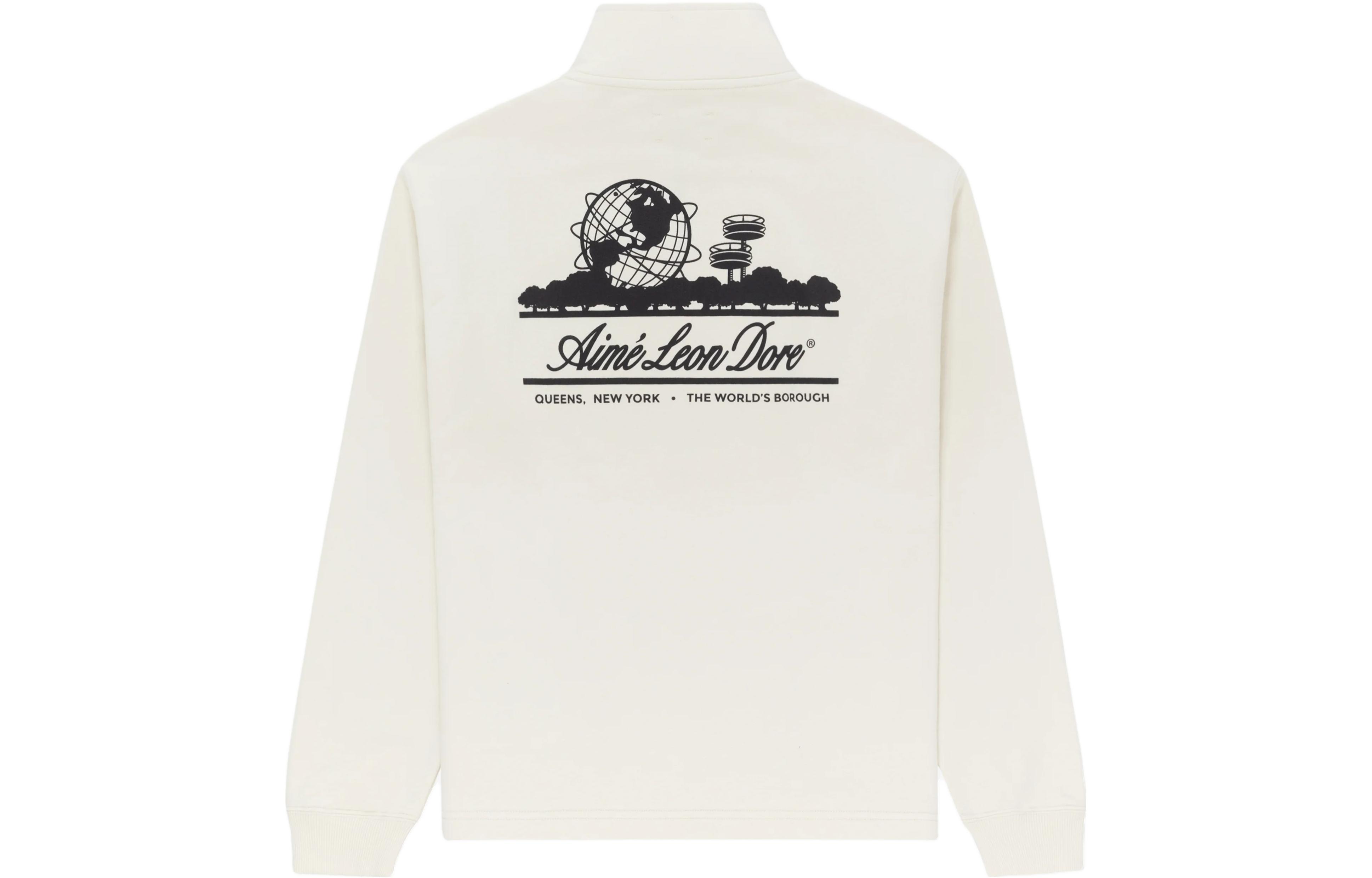 Aimé Leon Dore White Printed Stand Collar Pullover Sweatshirt Unisex FW23CS025-0041