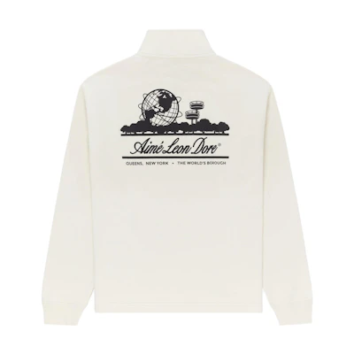 Aimé Leon Dore White Printed Stand Collar Pullover Sweatshirt Unisex FW23CS025-0041