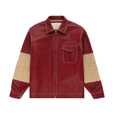 Aimé Leon Dore Franck Pellegrino FW23 Colorblock Leather Jacket Red Unisex ALDFP-FW23-01