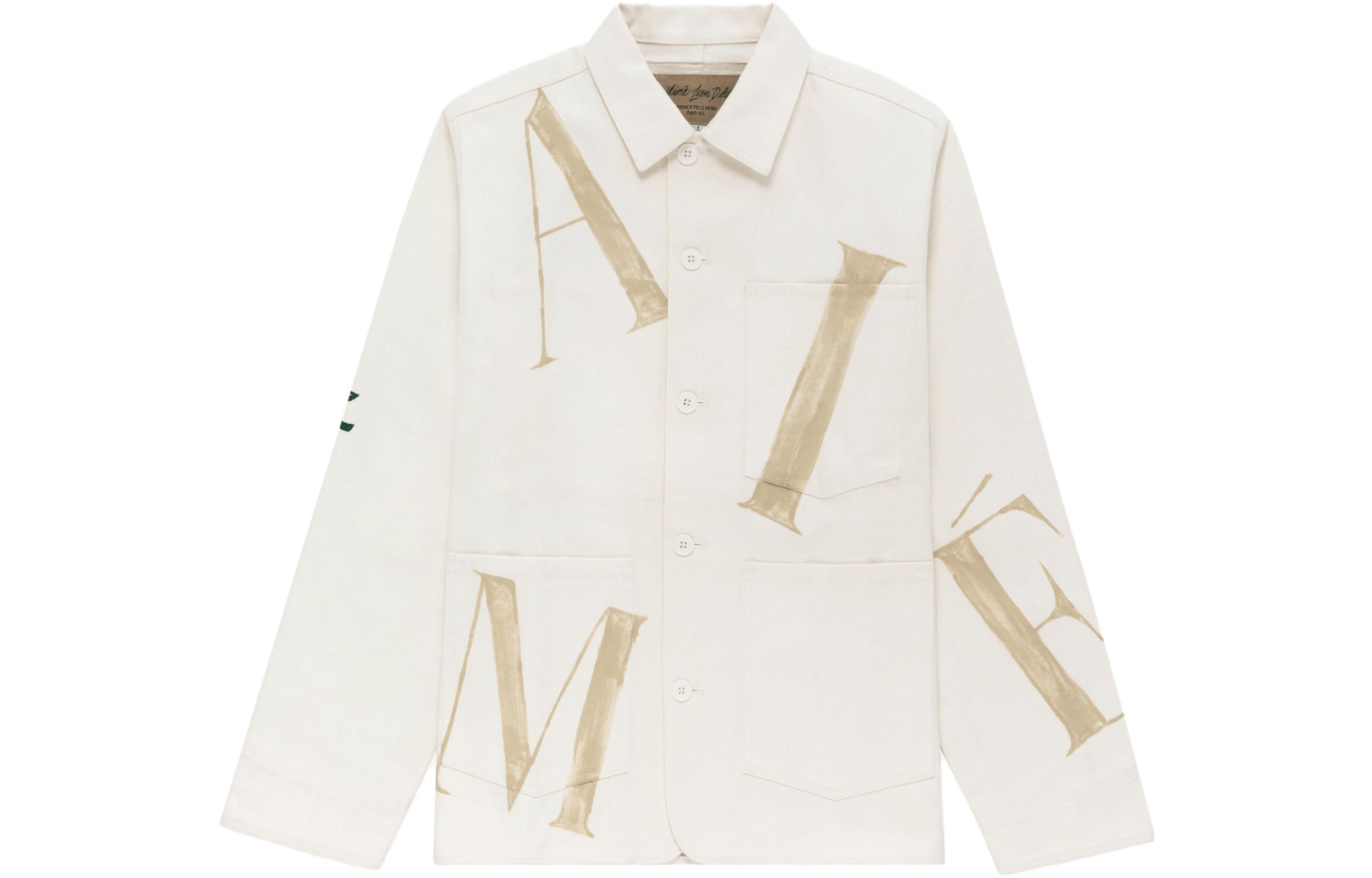Aimé Leon Dore Franck Pellegrino FW23 Letter Print Jacket Unisex White ALDFP-FW23-11