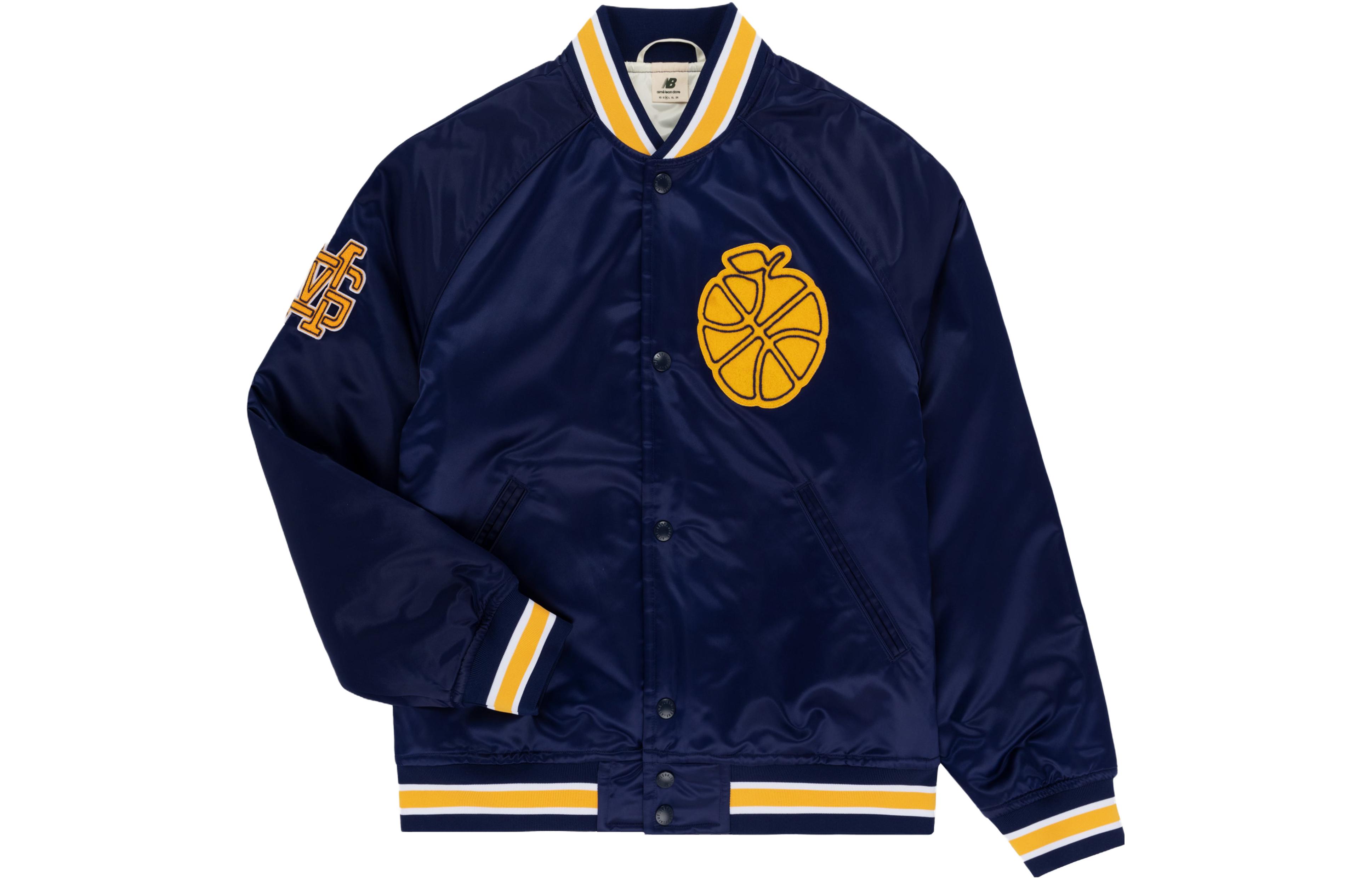 Aimé Leon Dore New Balance FW23 Navy Satin Stripe Collar Jacket Unisex Blue FW23WJ046-0011