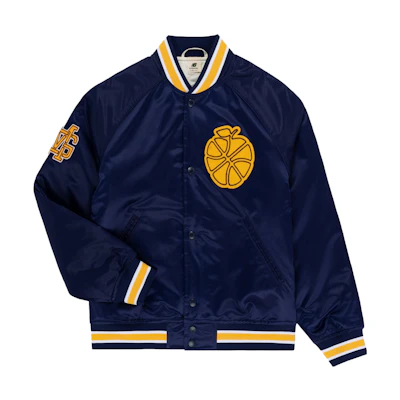 Aimé Leon Dore New Balance FW23 Navy Satin Stripe Collar Jacket Unisex Blue FW23WJ046-0011