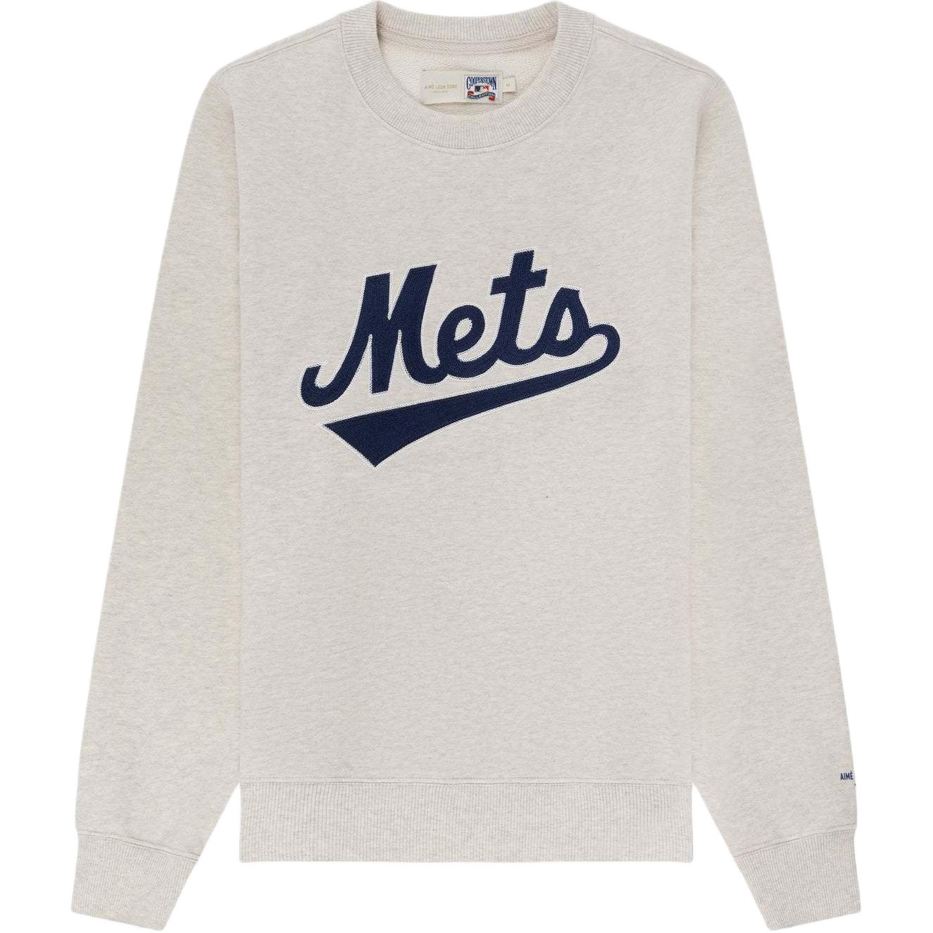 Aimé Leon Dore x New York Mets SS24 Embroidered Crewneck Sweatshirt Oatmeal Unisex SS24CS008-OATMEAL