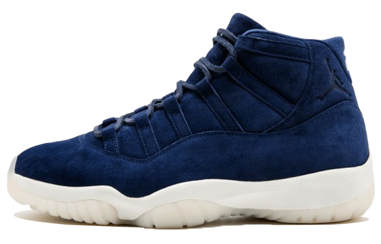 Buy 喬丹 Air Jordan 11 Retro Derek Jeter 藍色麂皮 高筒 復古籃球鞋 男款 藍色