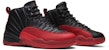 Air Jordan 12 OG 1997 'Flu Game' Lelaki Hitam Merah Sneakers 130690-061