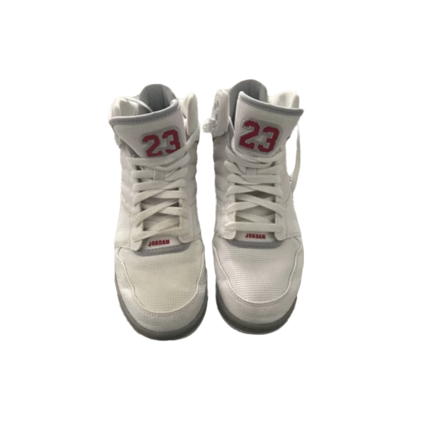 Shop Jordan Air Jordan 1 Flight 4 減震耐磨 高筒 復古籃球鞋 男款 白紅