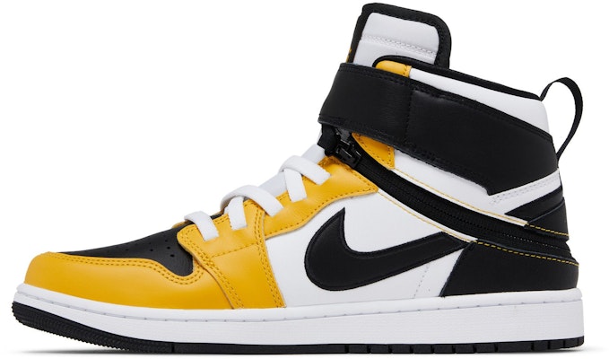 Jordan Air Jordan 1 Flyease "Yellow Ochre" 五金配色 休閒風 輕鬆舒適 防滑耐磨 高筒 復古籃球鞋 男款 白黃黑 Lookbook Jordan Air Jordan 1 Flyease "Yellow Ochre" 五金配色 休閒風 輕鬆舒適 防滑耐磨 高筒 復古籃球鞋 男款 白黃黑