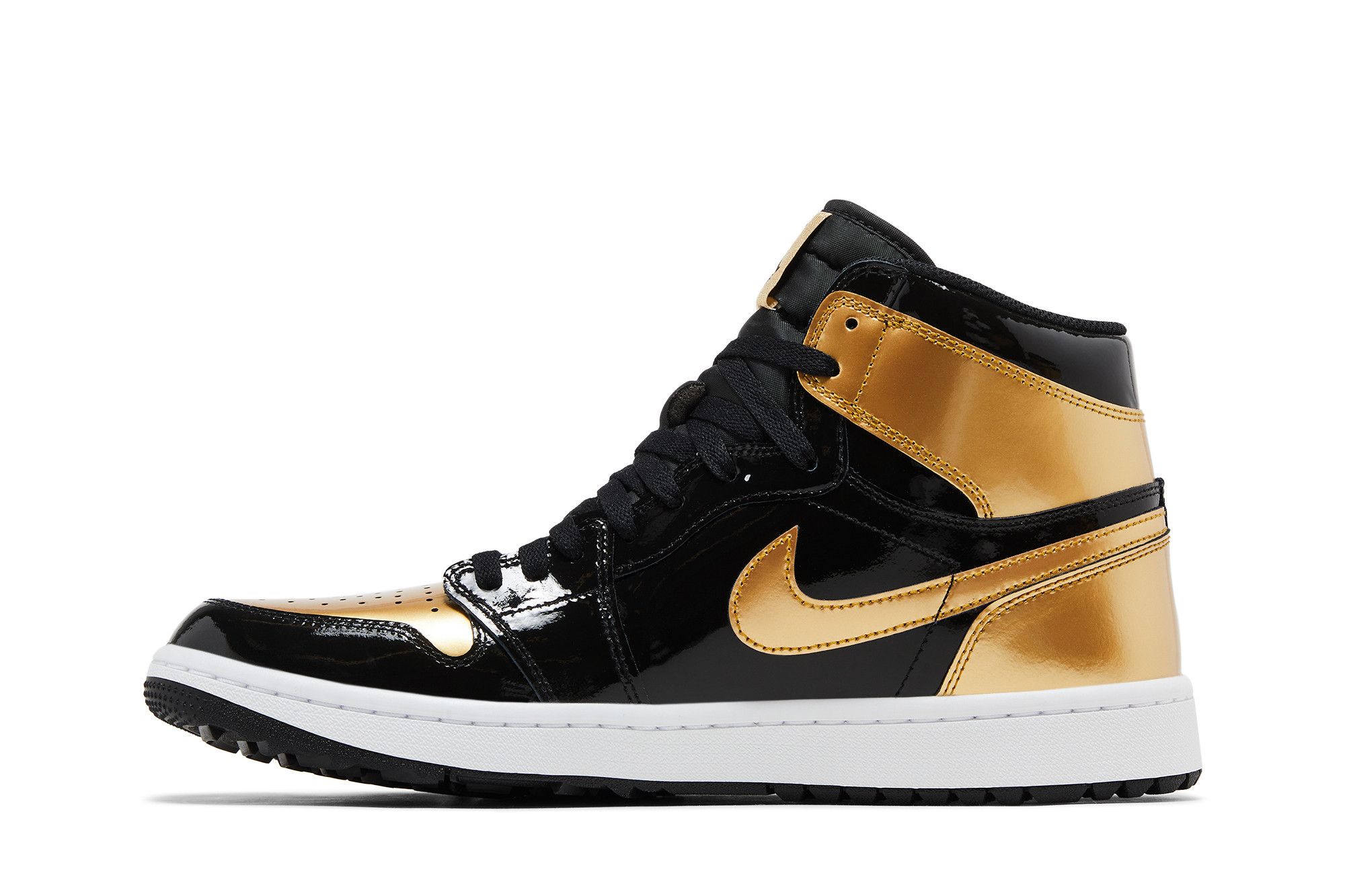 Shop Air Jordan 1 高筒高爾夫鞋「金腳趾」 DQ0660-002