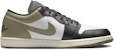 Air Jordan 1 Low 'Black Toe Medium Olive' (Hujung Hitam Zaitun Sederhana) 553558-092