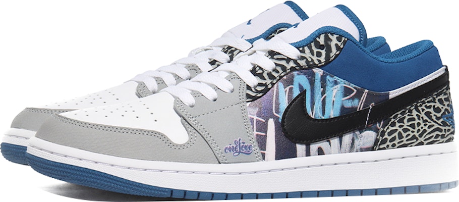 Air Jordan 1 Low 'Percikan Biru' DM1199-140(Team10-one-love) Lookbook Air Jordan 1 Low 'Percikan Biru' DM1199-140(Team10-one-love)