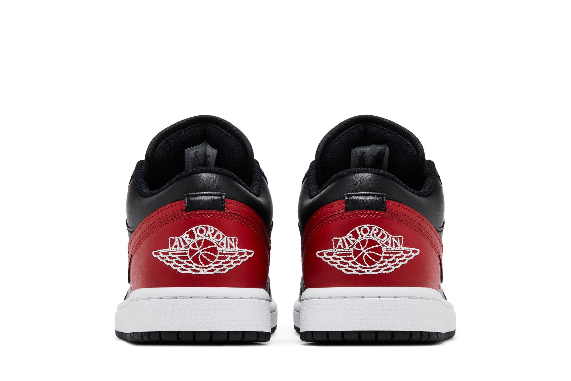 Sizing Air Jordan 1 Low ''Bred'' Schwarz Rot Herren Damen Sneaker 553558-067