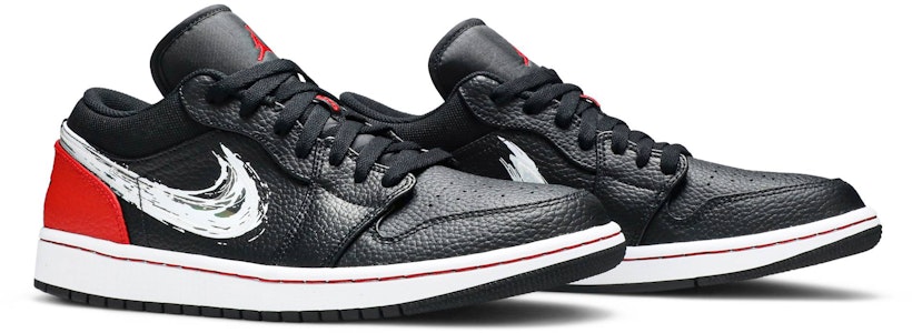 Air Jordan 1 Low 'Brushstroke Swoosh - Hitam Merah' DA4659-001 Cheap Air Jordan 1 Low 'Brushstroke Swoosh - Hitam Merah' DA4659-001