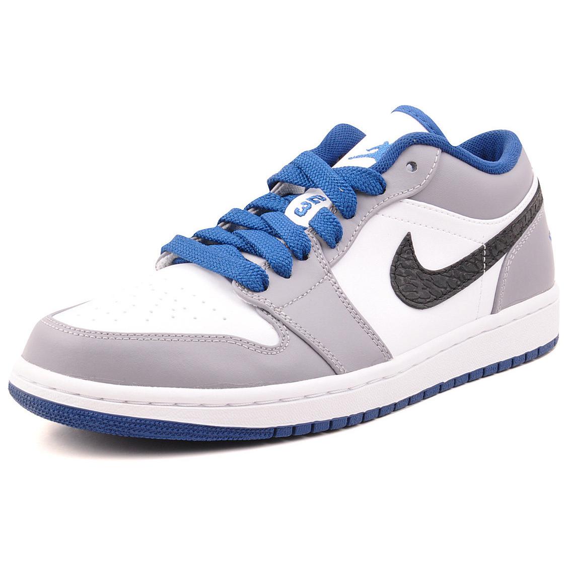 Lookbook Air Jordan 1 Low 'Cement True Blue' Sepatu Pria 553558-103
