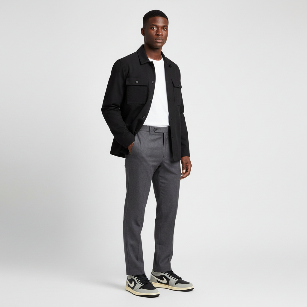 Lookbook Air Jordan 1 Low ''Light Smoke Grey'' Lelaki Kelabu Terang. HQ2010-012