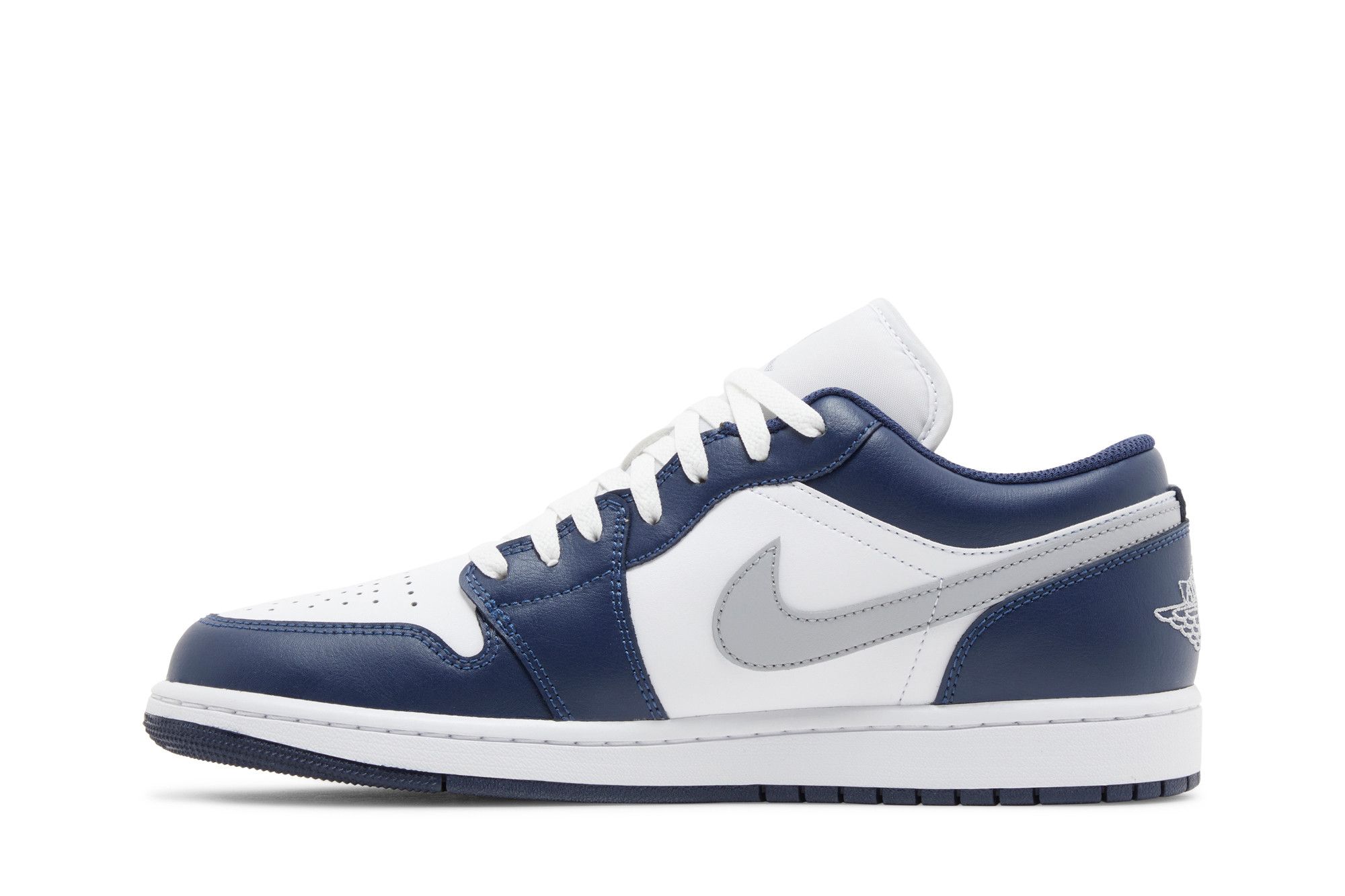 Shop 喬丹 Air Jordan 1 舒適時尚 防滑耐磨 低筒 復古籃球鞋 男款 白藍