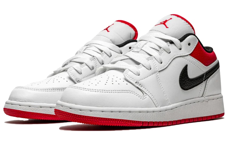 Lookbook Air Jordan 1 Low 'Blanco Rojo Universitario' 553558-118