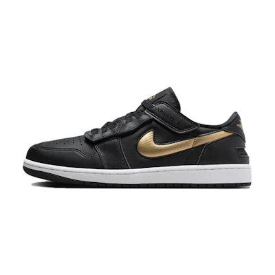 Jordan 1 Low FlyEase 'Black Metallic Gold'