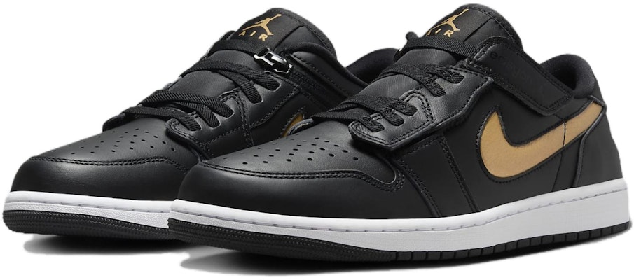 Air Jordan 1 Low FlyEase 'Hitam Emas Metalik' DM1206-071 Lookbook Air Jordan 1 Low FlyEase 'Hitam Emas Metalik' DM1206-071