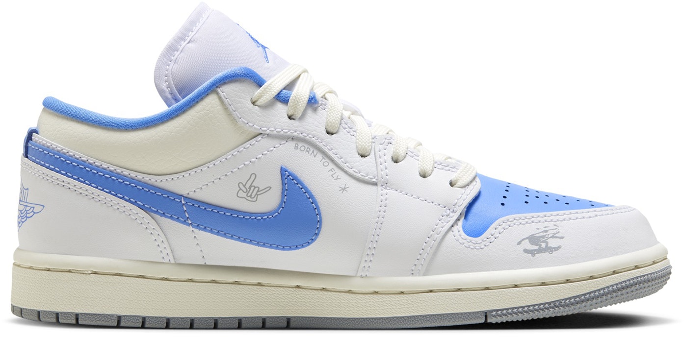(Women) Air Jordan 1 Low SE 'Just Skate - University Blue' FJ7219-441 - Image 4