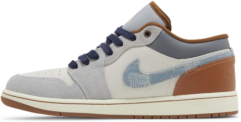 Air Jordan 1 Low SE 'Repaired Denim Swoosh' Lelaki FZ5042-041 Lookbook Air Jordan 1 Low SE 'Repaired Denim Swoosh' Lelaki FZ5042-041