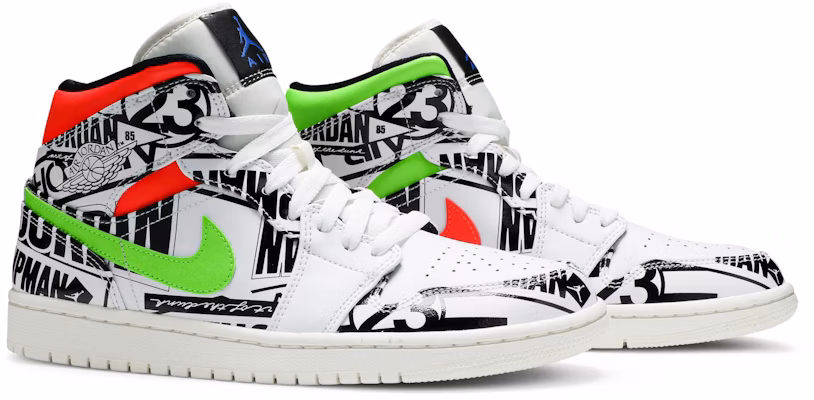 Nike air jordan 1 2025 mid all over logos