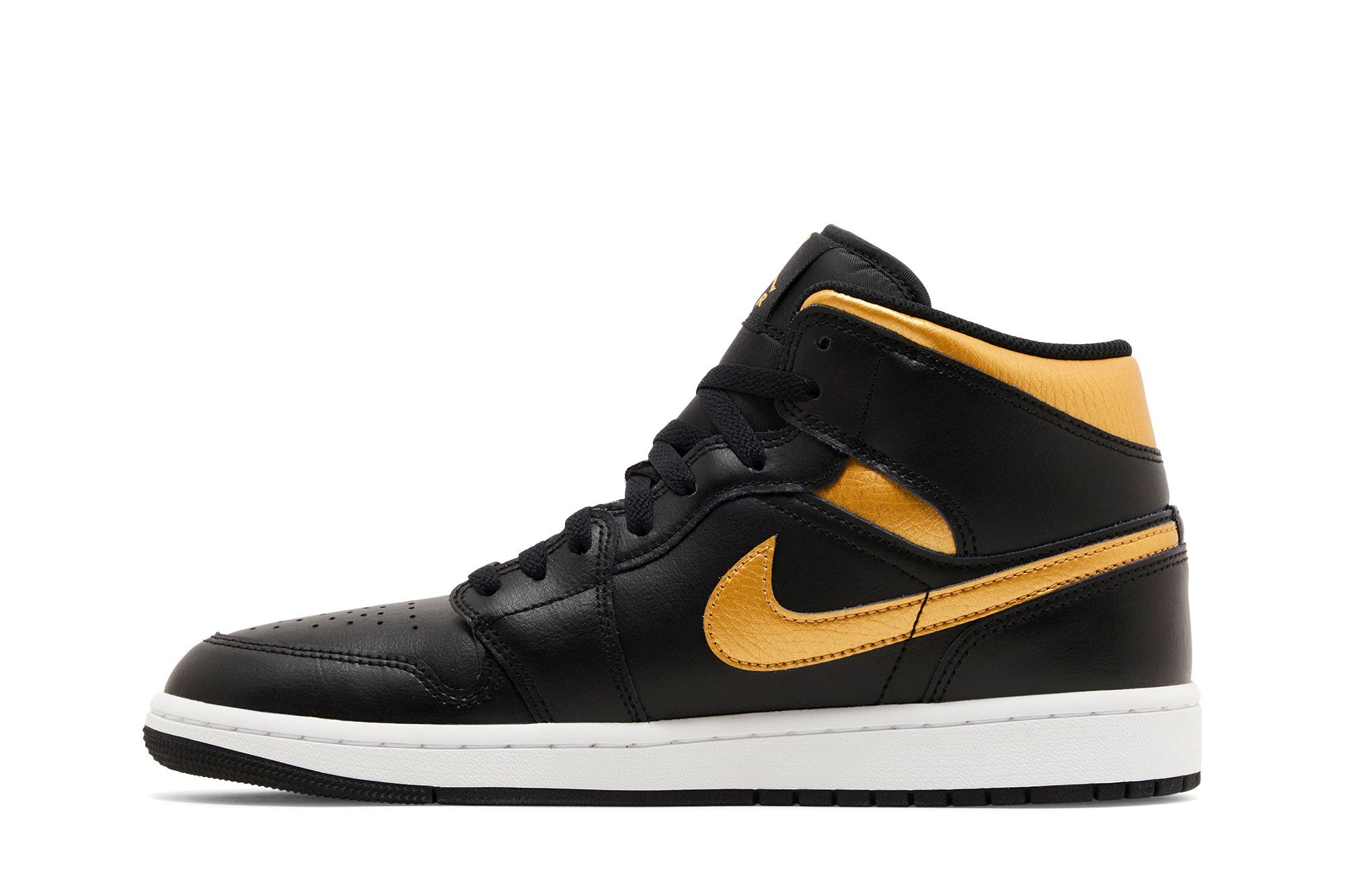 Shop Air Jordan 1 中帮 '黑色金属金' DQ8426-071