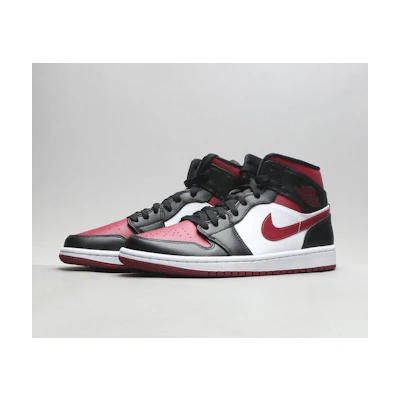 Jordan 1 Mid 'Black Red Toe'