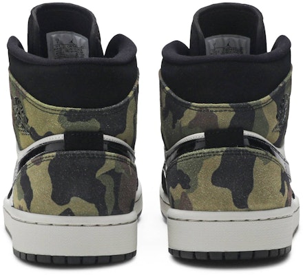 Air Jordan 1 Mid 'Camo' Lelaki CW5490-001 Details for Air Jordan 1 Mid 'Camo' Lelaki CW5490-001