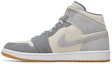 Lookbook Air Jordan 1 Mid 'Susu Kelapa Kelabu Partikel' DN4281-100