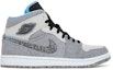 Buy Air Jordan 1 Mid 'Crater Grey University Blue' Kelabu Biru Universiti. DM3529-004