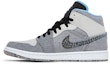 Lookbook Air Jordan 1 Mid 'Crater Grey University Blue' Kelabu Biru Universiti. DM3529-004