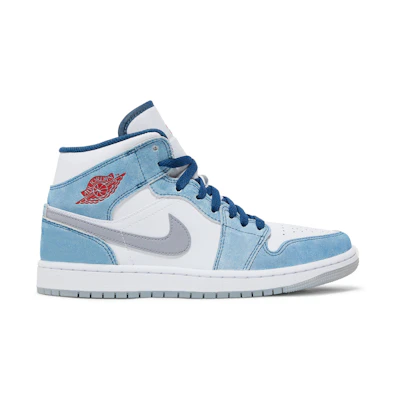 Jordan 1 Mid 'French Blue Fire Red'