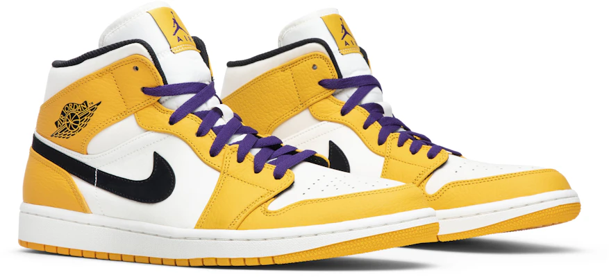 Kasut Air Jordan 1 Mid 'Lakers' 852542-700 - Warna Kuning & Ungu Cheap Kasut Air Jordan 1 Mid 'Lakers' 852542-700 - Warna Kuning & Ungu
