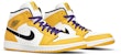 Kasut Air Jordan 1 Mid 'Lakers' 852542-700 - Warna Kuning & Ungu