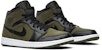Air Jordan 1 Mid 'Olive Canvas' 554724-301 (Warna Zaitun)