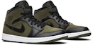 Cheap Air Jordan 1 Mid 'Olive Canvas' 554724-301 (Warna Zaitun)