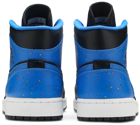 Air Jordan 1 Mid 'Royal Splatter' Azul Salpicado 554724-048 Details for Air Jordan 1 Mid 'Royal Splatter' Azul Salpicado 554724-048
