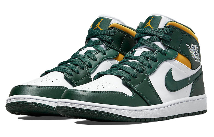 Shop Air Jordan 1 Mid 'Sonics' 2021 Sepatu Basket Terbaru 554724-371