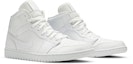 Cheap Air Jordan 1 Mid 'Triple White' 2019 Zapatillas Blancas Total 554724-129
