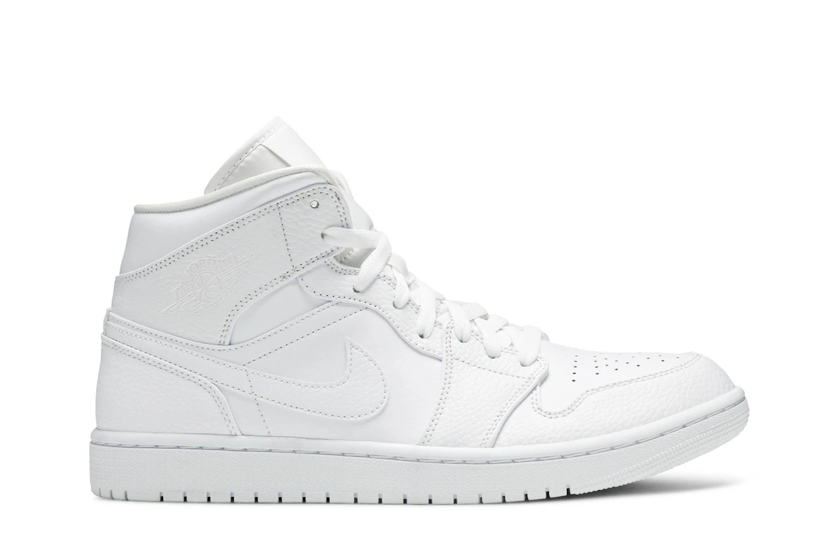 Air Jordan 1 Mid 'Triple White' 554724-130