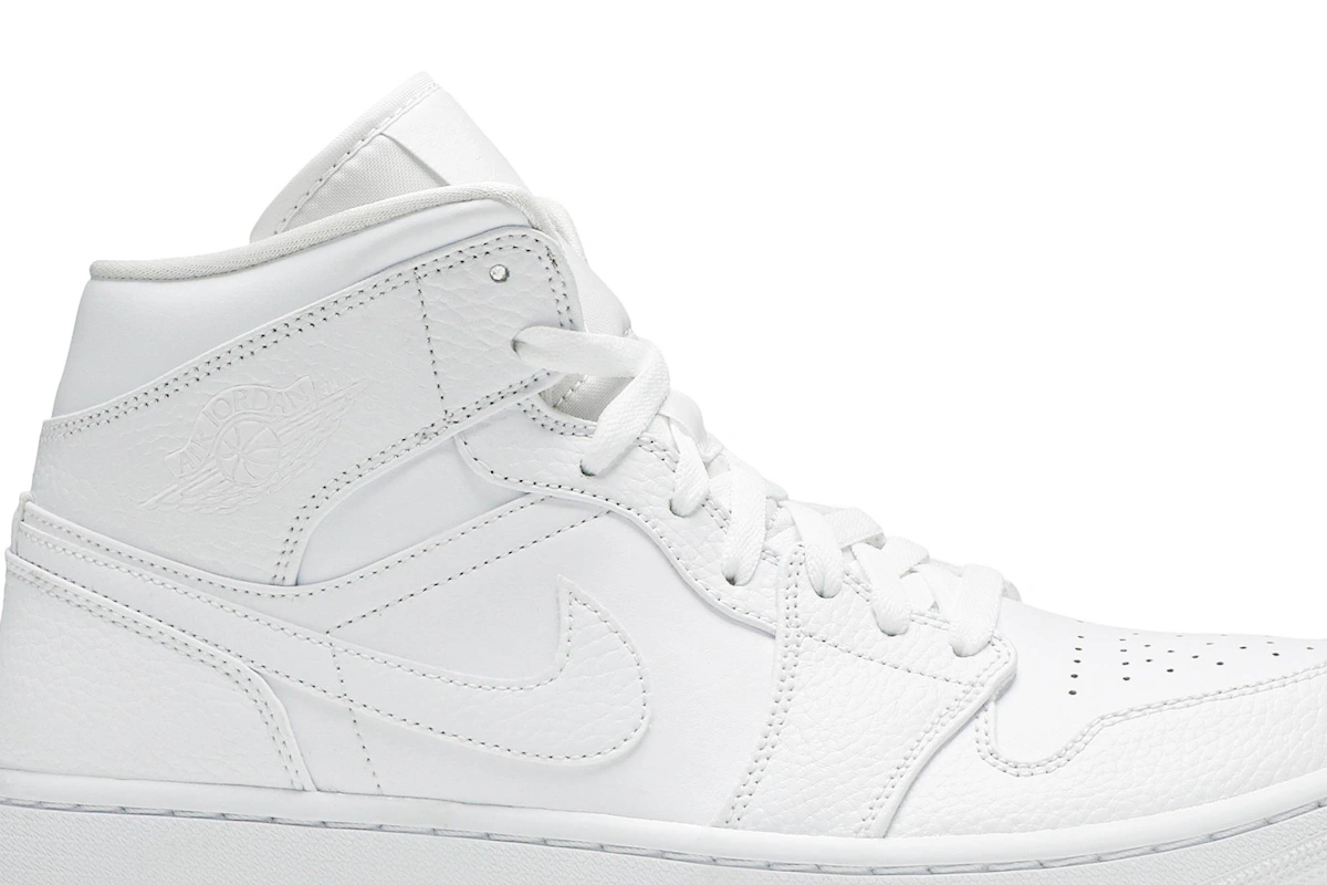 Air Jordan 1 Mid 'Triple White' 554724-130