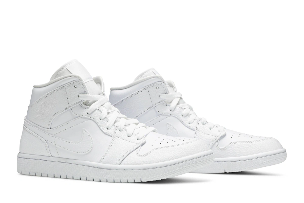 Air Jordan 1 Mid 'Triple White' 554724-130