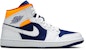 Air Jordan 1 Mid 'Putih Biru Diraja Gelap' 554724-131