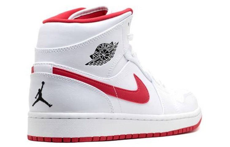 Shop Air Jordan 1 Mid "白色健身红" 554724-101