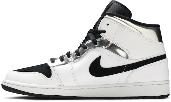에어 조던 1 미드 '화이트 실버' 554724-121 Lookbook 에어 조던 1 미드 '화이트 실버' 554724-121