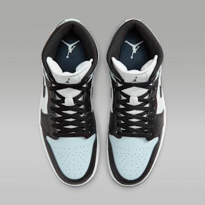 Shop Air Jordan 1 Mid Hitam/Aura/Putih/Squadron Biru DQ8426-002