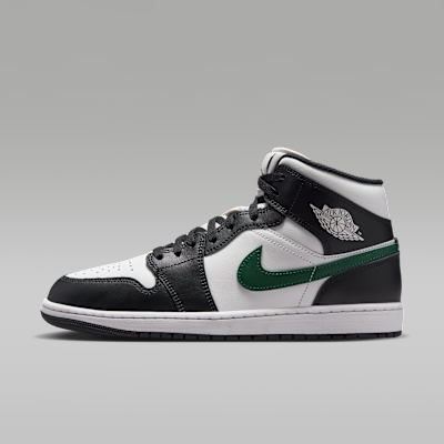Air Jordan 1 Mid Black/Gorge Green/Summit White DQ8426-004