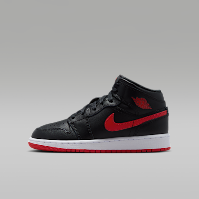 Air Jordan 1 Mid Black/White/University Red DQ8423-005